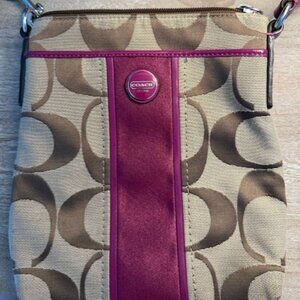 Coach Signature Crossbody - Purple Accents